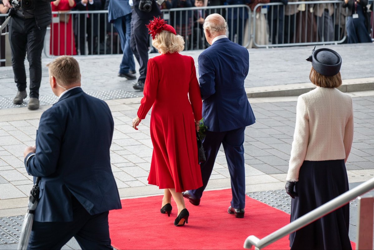 King Charles III and Queen Camilla at the Ceremonial Opening of the Seventh Senedd — the first time Charles has attended as King; he and Camilla previously joined the ceremony in 2021 alongside Queen Elizabeth II.