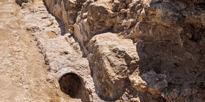 A 300-metre section of Jerusalem's ancient Lower Aqueduct, built around 2,000 years ago, which will be preserved as an archaeological park at the entrance to a planned new East Jerusalem neighbourhood.