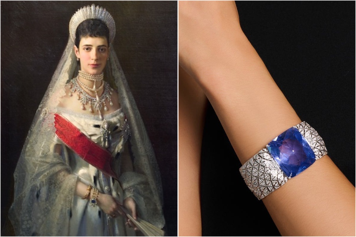 Dowager Empress Maria Feodorovna, whose sapphire passed through Soviet dispersal sales and opera singer Ganna Walska before reaching Cartier ahead of its November sale.