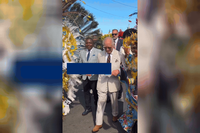 Junkanoo parade performers in Nassau, The Bahamas, as Queen Camilla skips both the Bahamas and Guyana legs of the tour, rejoining King Charles only for the final stop in Antigua and Barbuda.