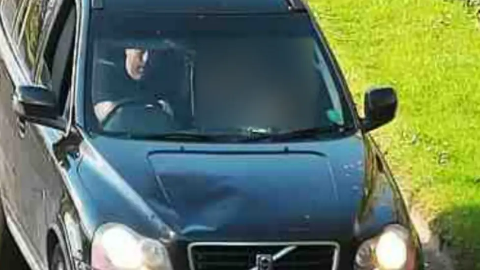 The dark green Volvo XC90 Simon Richardson was driving when he ran a stop sign and struck Michael Mullins, before fleeing with the headteacher trapped beneath.