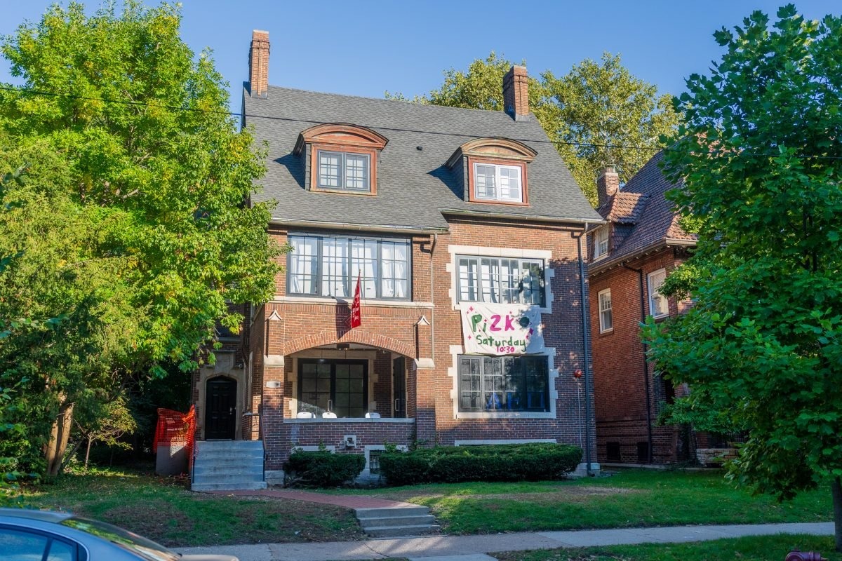The Alpha Epsilon Pi fraternity house near the University of Chicago, where a 21-year-old woman was allegedly raped in a locked bathroom while men outside chanted "when is it my turn?