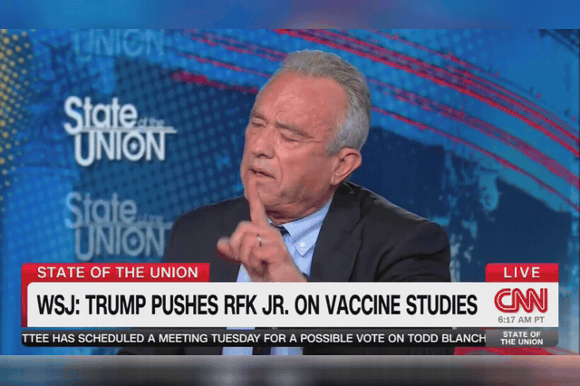 RFK Jr, pictured in a heated CNN exchange over Covid vaccines, has reversed course by urging US families to vaccinate their children.