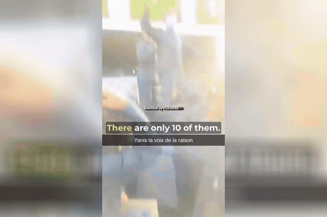 A crowd gathered outside Honoré-de-Balzac high school near Paris, one of hundreds of schools blockaded as France's trade unions joined student protesters in nationwide "Act III" demonstrations, with more than 6,000…