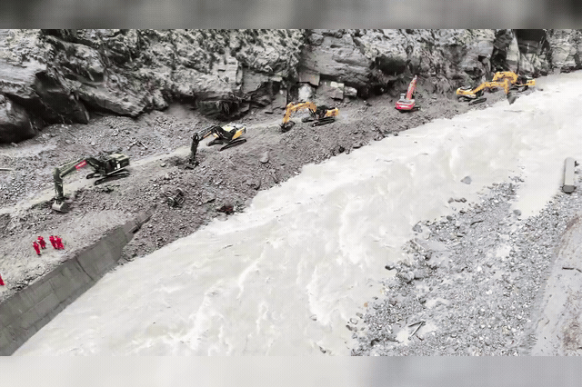 China's reconstruction efforts on its side of the border underscore the cross-border scale of the disaster, with Nepal's home minister Sudan Gurung confirming air is now being pumped to workers trapped underground.