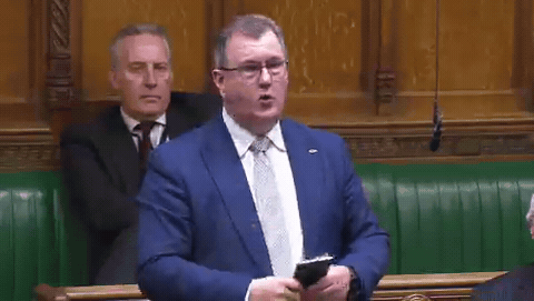 Jeffrey Donaldson, who led the Democratic Unionist Party before his arrest, faces sentencing today after being convicted of 18 counts of sexual abuse against two victims who were children when the offences took place.
