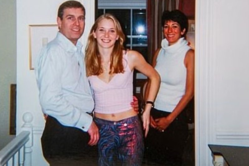 Andrew Mountbatten-Windsor with Virginia Giuffre and Ghislaine Maxwell. A cryptic 2001 email signed 'A xxx', sent to Maxwell from Balmoral, asked whether she had "found me some new inappropriate friends.