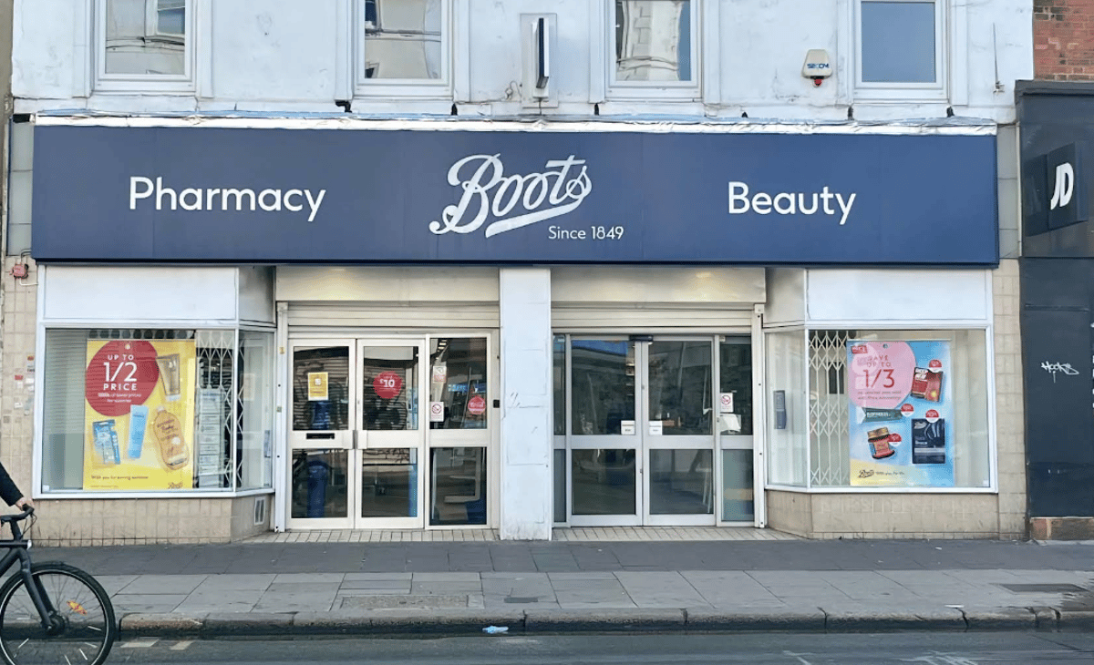 The Kilburn High Road Boots branch, where paramedics treated the 58-year-old at the scene before he was taken to hospital.