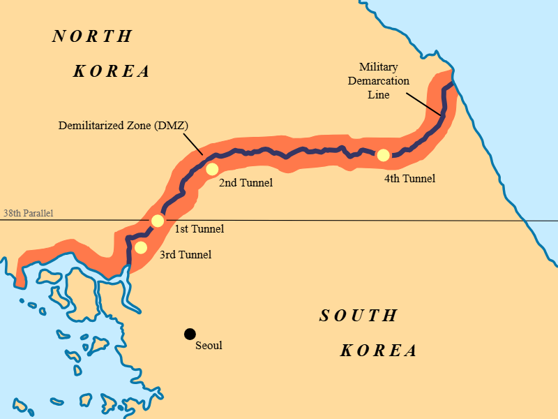 South Korea's military confirmed three officers were wounded in an explosion close to the Demilitarised Zone, with the cause not yet established.