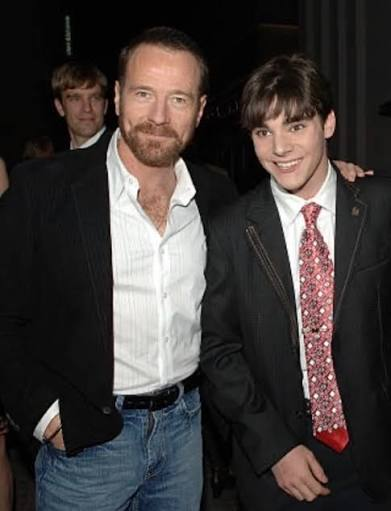 Bryan Cranston and RJ Mitte, who played Walter White Jr in Breaking Bad, which Mitte starred in from 2008 to 2013 living with cerebral palsy. Wait, I need to check the rules.