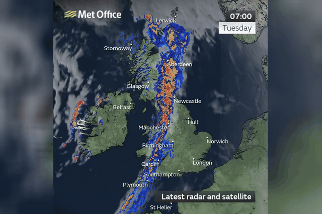 Rain clearing over Northern Ireland, as the Met Office warns 70mph gusts from Hurricane Isaias remnants threaten travel chaos on Scottish roads, railways and ferry routes.