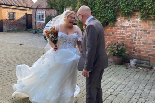 Gregg Wallace, described as a proud father of the bride, shared a video of the emotional moment he first saw daughter Libby in her wedding dress at her countryside celebration.