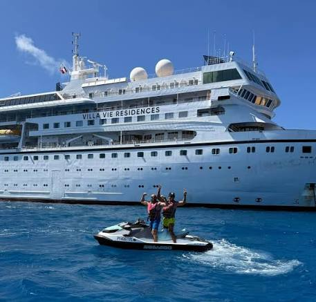 The Villa Vie Odyssey cruise ship, whose passengers paying up to £260,000 for permanent residency were told to disembark in Cambodia with no clear refund plan.