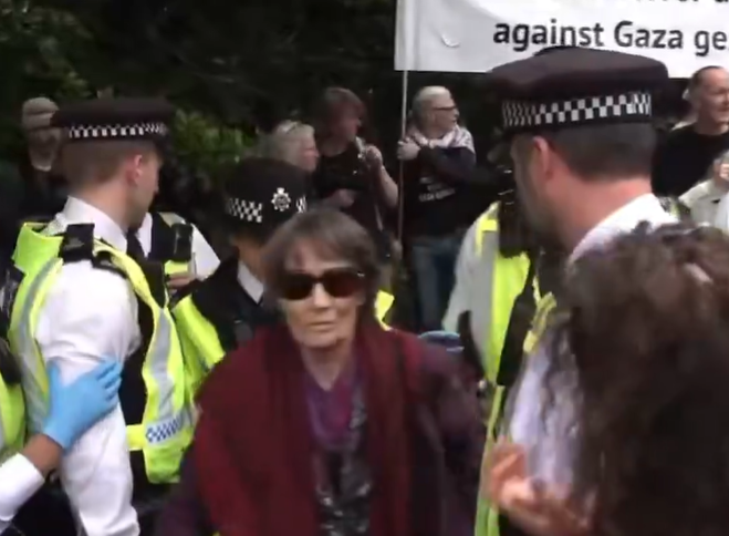 Police chief warns Palestine Action supporters at a US Embassy rally they are 'meeting to purposefully commit a crime'