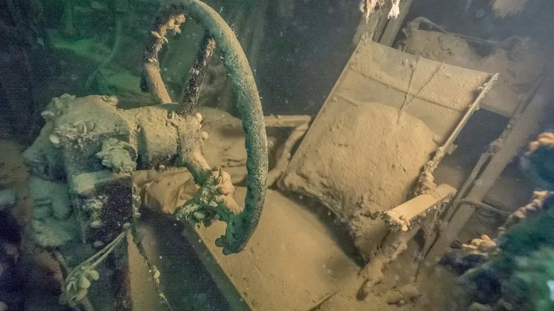 The editor's caption names "Superfortress Has, Years Underwater, Now It" — these are fragments of the headline used as a caption label, not personal names.