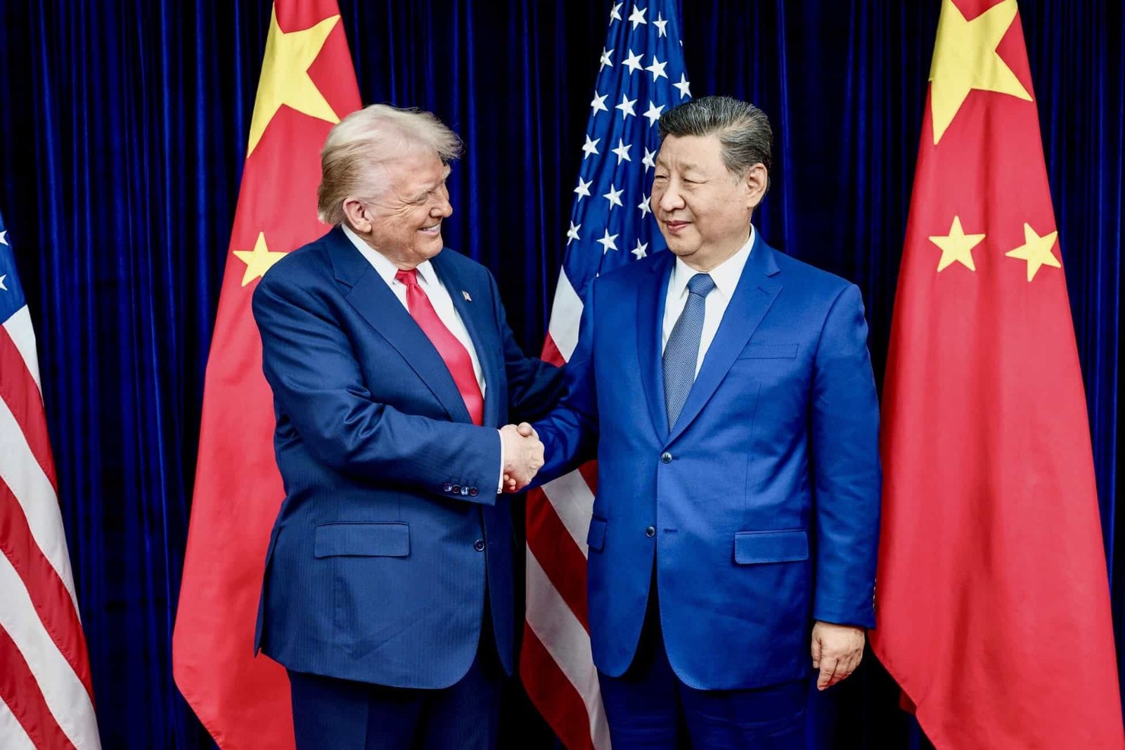 Donald Trump and Xi Jinping, whose upcoming Washington summit includes a state dinner with tech titans Bezos, Musk and Altman among the guests.