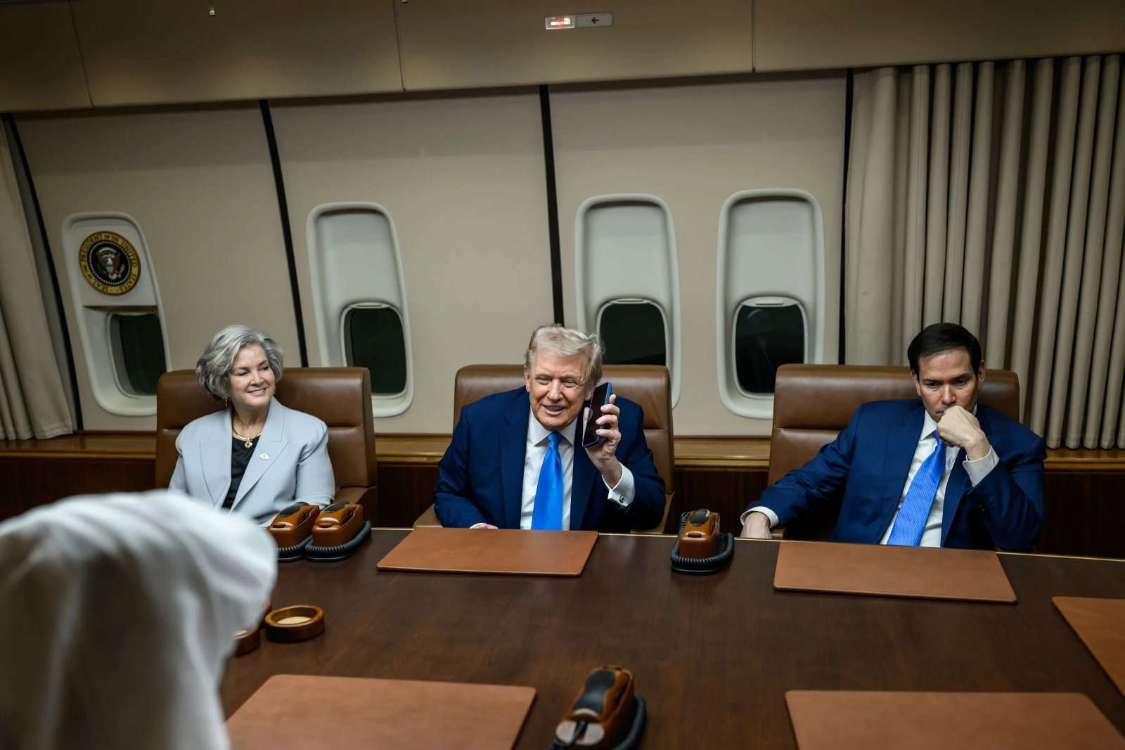 Donald Trump with Secretary of State Marco Rubio and chief of staff Susie Wiles, with potential successors including Stephen Miller and Kevin McCarthy among names Trump has reportedly floated to allies.