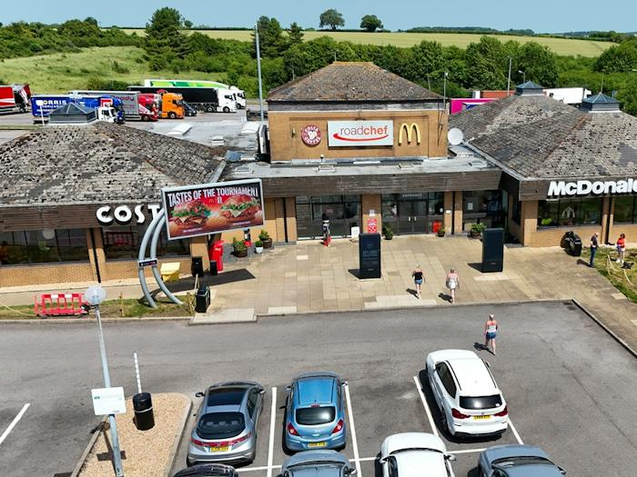 Sutton Scotney Services on the A34 in Hampshire, near where a family's broken-down Citroen was struck by a Mercedes Sprinter van on Friday, killing a man in his 40s.