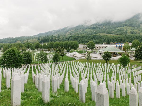 The Srebrenica Memorial Centre in Potočari stands near where Ratko Mladić's forces shot at least 8,000 unarmed Muslim men and boys over several days before bulldozing their remains into mass graves.