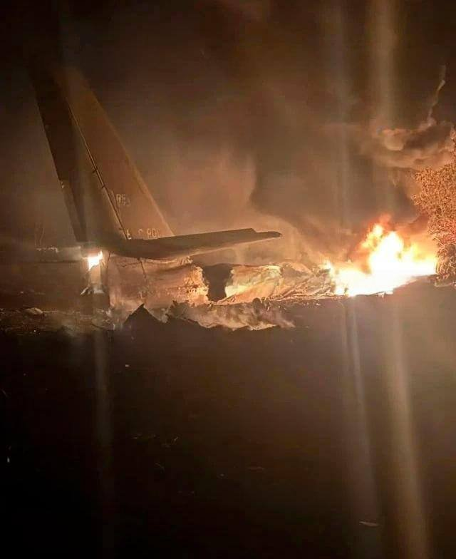 The wreckage of a Russian Tu-95MS strategic bomber, which killed six crew members when three of its four engines failed simultaneously on take-off during a training flight in Russia's far east.