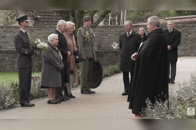 King Charles, Queen Camilla, and the Prince of Wales pay their respects at Aberfan, where Deputy Head Dai Beynon died shielding pupils with a blackboard and none of the 34 children in his class survived.