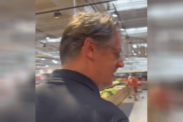 The suspect, referred to in footage as Paddy, is separately accused of saying he was sorry "Hitler didn't finish the job" during the supermarket confrontation near Avignon.