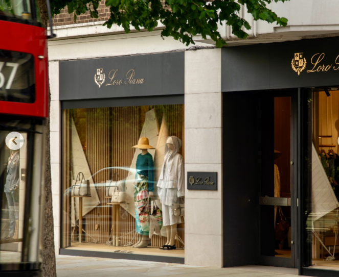 The Loro Piana store on Sloane Street, London, which was hit for nearly £385,000 worth of goods — more than 105 items — in a single raid on 16 December 2025.