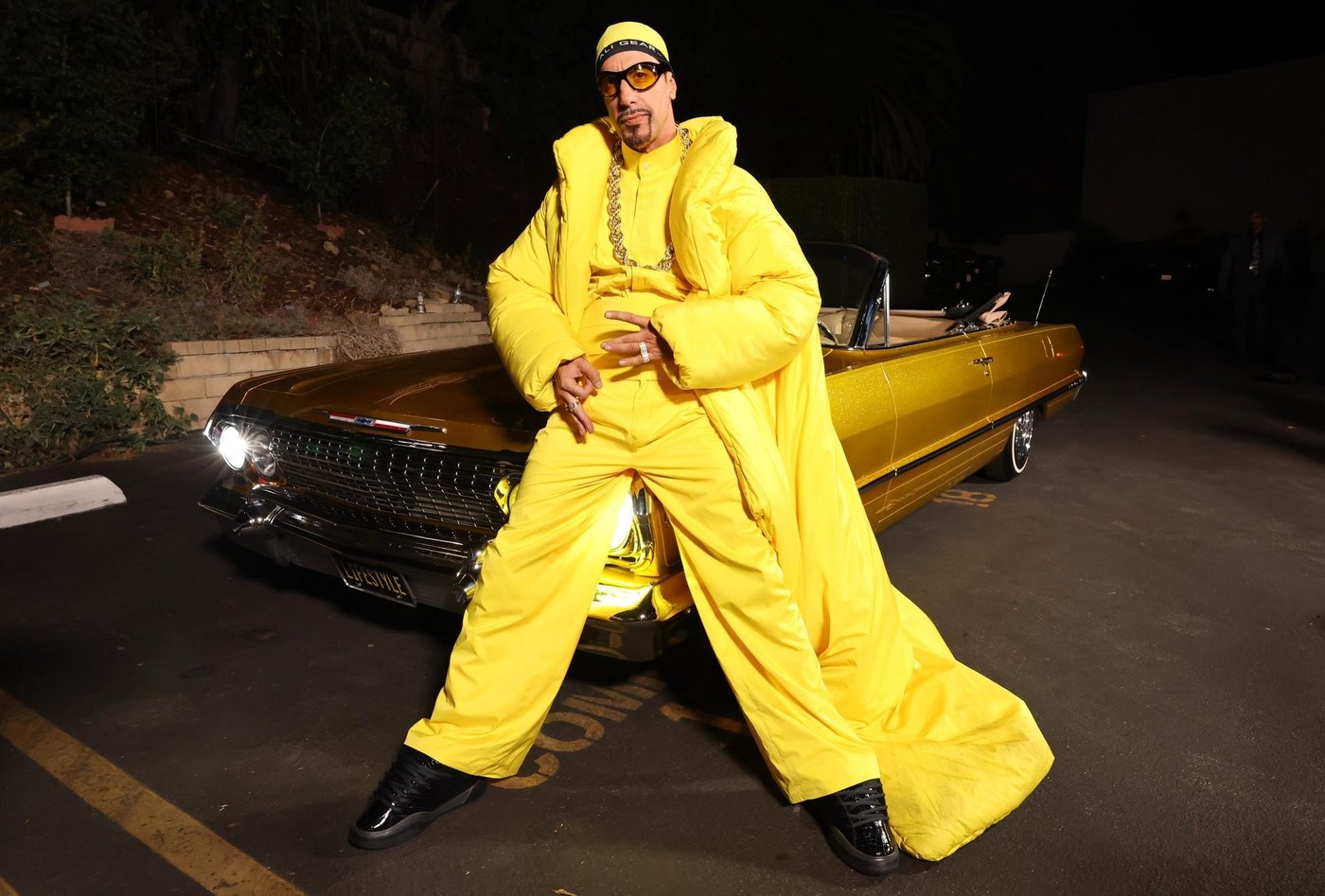 Sacha Baron Cohen's gold lowrider convertible, as the comedian brings back Ali G for a new movie.
