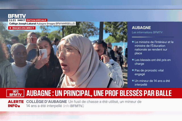 The Joseph-Lakanal middle school in Aubagne, southern France, where a 14-year-old pupil shot the headmaster and a teacher with a shotgun, leaving both alive but injured.