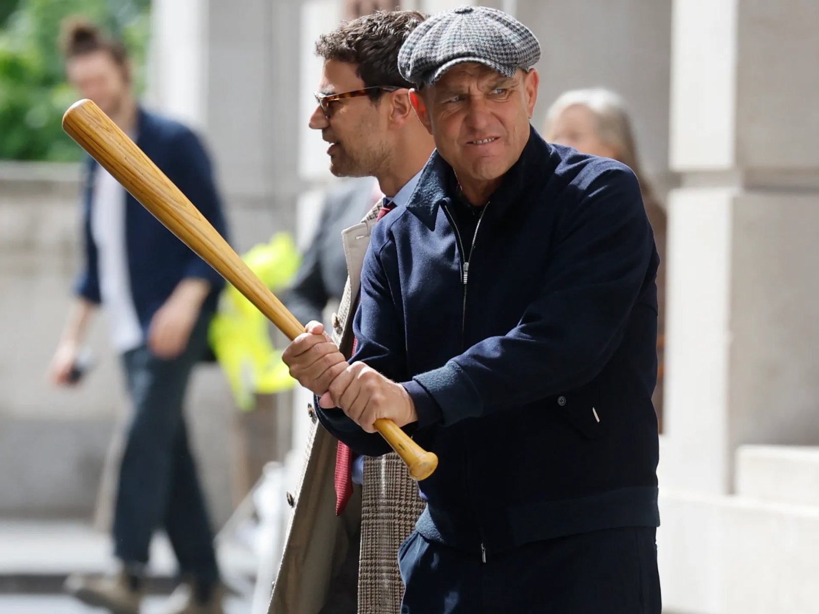 Vinnie Jones in *The Gentlemen* — the actor and former footballer has revealed that new girlfriend Emma Ford has changed his mind about remarrying after the death of his wife Tanya.