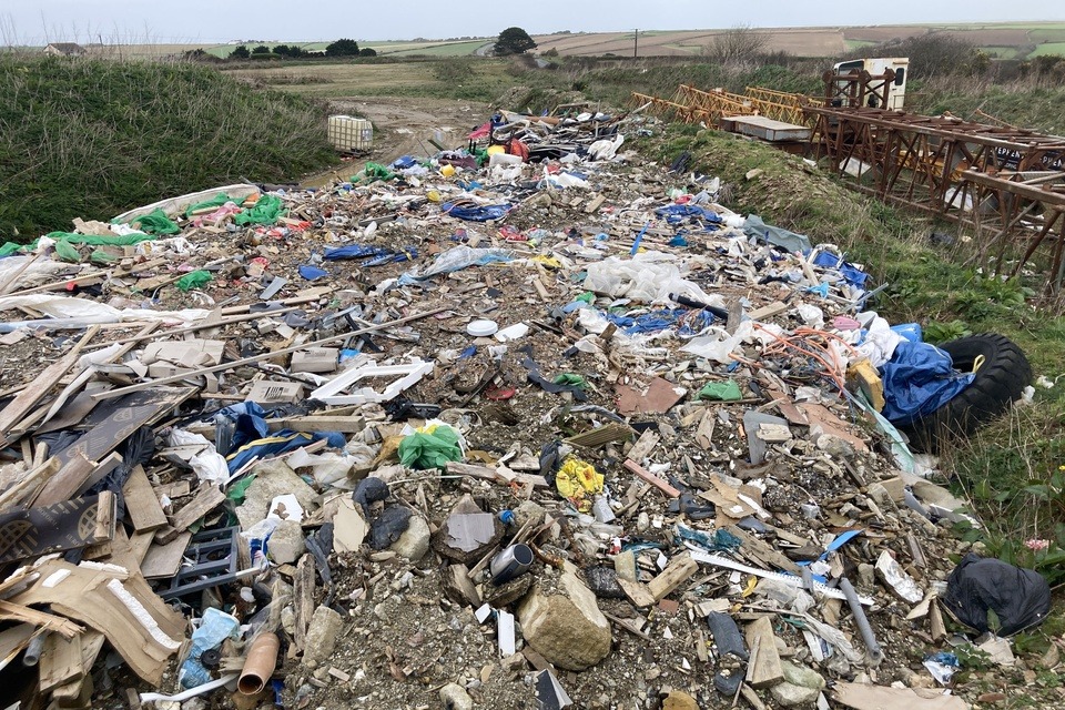 The illegal waste dump at Hendra Croft, Scotland Road, near Newquay, linked to Paul Stephens, whose firm Park Lane Financial Management Limited was fined £90,000 for offences committed between November 2018 and July…