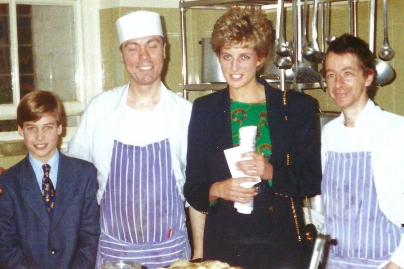 Diana, Princess of Wales, with Prince William and chefs at The Passage, London. Earl Spencer's memoir alleges Charles told Diana on the eve of their 1981 wedding that he was "very happy to marry her, but not actually in…