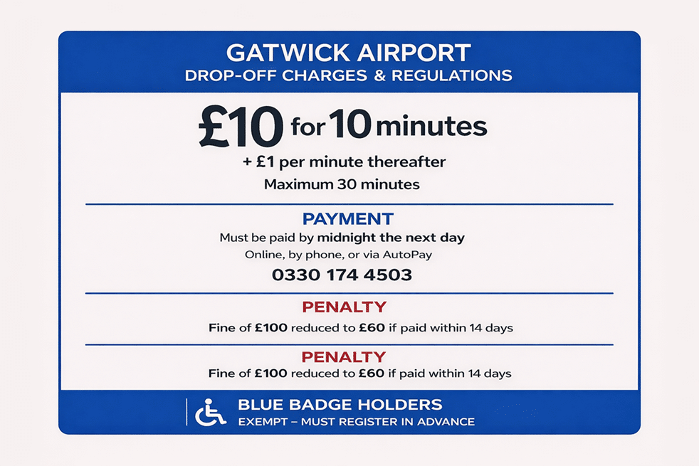Government is to review airport drop-off charges after fees rise by a third in a year