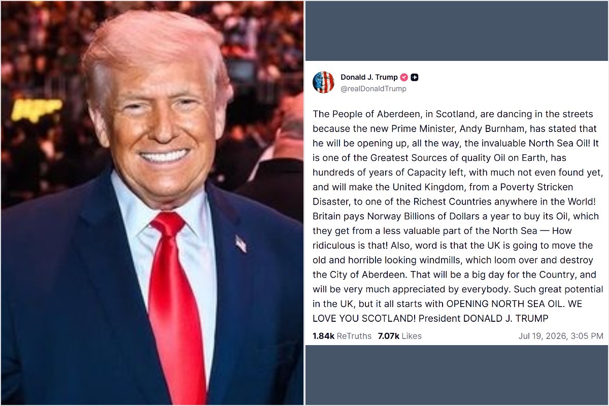Trump says Andy Burnham is 'getting it done' on North Sea drilling where Starmer 'never got it done'