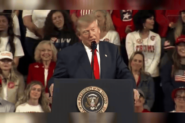 A screenshot of Donald Trump's remarks at the Clarksville rally, where he told the crowd their devotion was so total he could say "the stupidest things" and they would still cheer — and they promptly did.