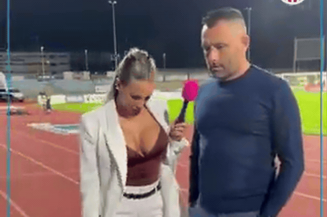 David Oulehla, coach of FK Viagem Ústí nad Labem, who explained his viral eye-contact avoidance by saying: 'My wife is waiting for me at home, so I have to obey.'
