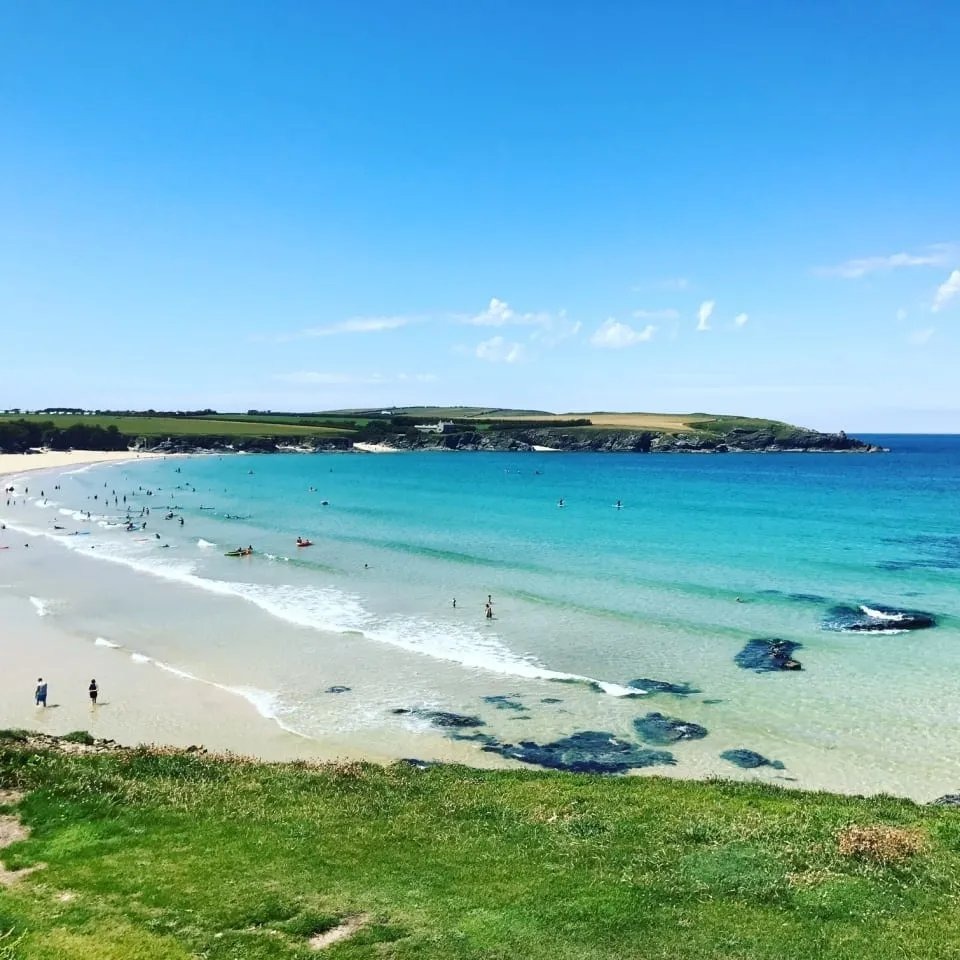 Harlyn Bay, Cornwall. South West Water has been fined nearly £8m after a judge branded around 500 sewage spills at Cornwall beaches "horrendous.