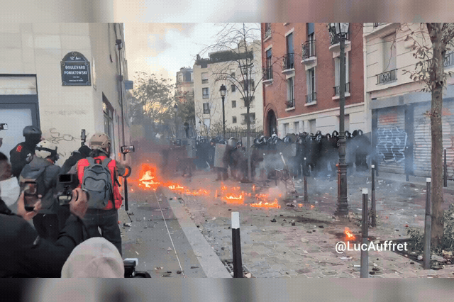 Riot police advance on protesters in Paris on 24 October 2026, as France braces for a third consecutive weekend of unrest that has left 2,500 businesses damaged and hundreds of millions of euros in losses.