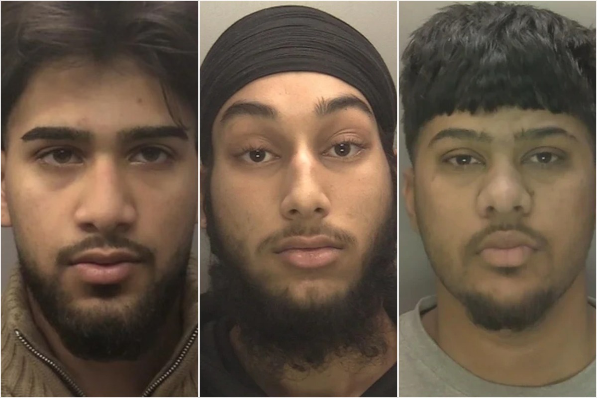 Jashan Singh (right), Prabhjot Singh (centre) and Mohit Singh (left). Jashan deliberately reversed his Mercedes over Navpreet to "make sure" he was dead — Navpreet's wife was expecting a child at the time.