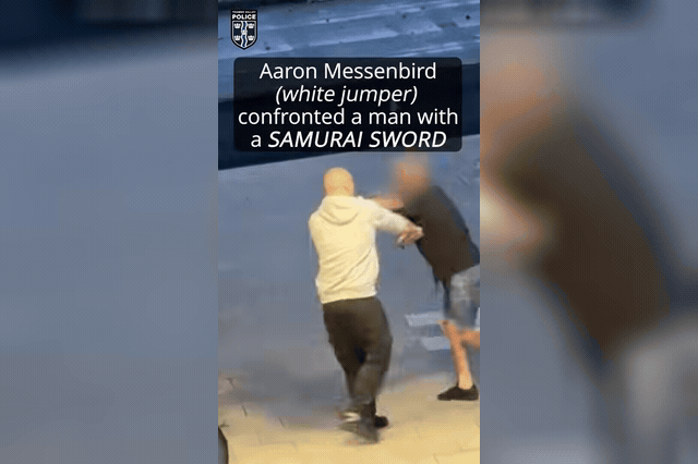 Aaron Messenbird attacked his victim — who suffered rib injuries and a hand wound requiring specialist treatment — before a second bystander intervened and he fled.