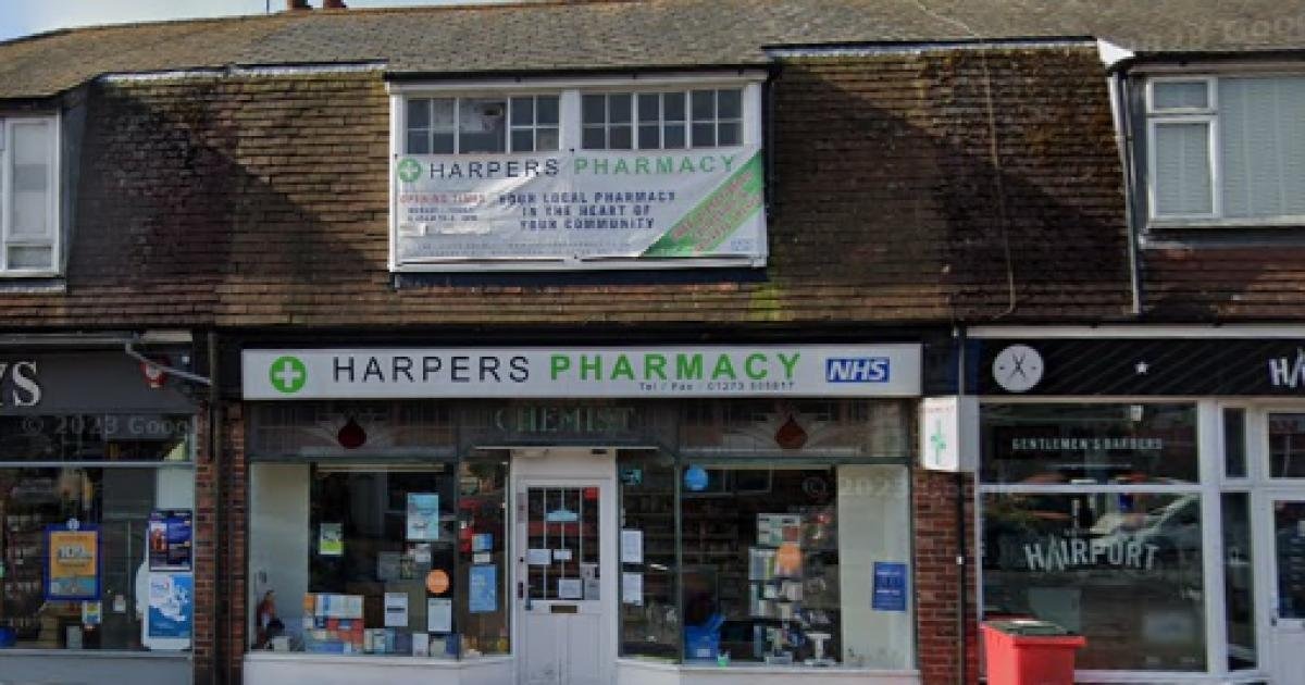 Harpers Pharmacy, the Brighton chemist where Raju Kanti Patel has been suspended after hair tests showed he took morphine, oxycodone and amphetamine while a patient's Oramorph was swapped for water.