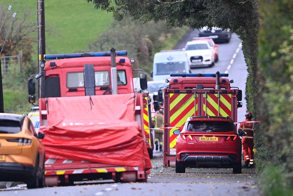 A collapsed trench on the Ballygowan Road in Crossnacreevy, Co Down, where three ambulances, two Hazardous Area Response Teams and specialist fire rescue crews attended but were unable to save either of the two trapped…