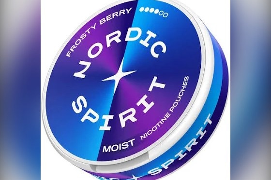 A tin of Nordic Spirit Frosty Berry nicotine pouches, a product that adults in Scotland can now be prosecuted for buying on behalf of anyone under 18.