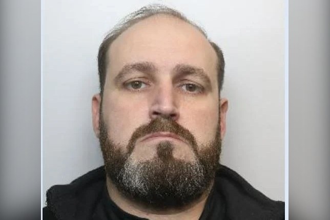 A South Yorkshire Police custody photograph of Robert Veza, the former trainee officer who walked free from Sheffield Crown Court with a suspended sentence after admitting misconduct over his pursuit of a vulnerable…