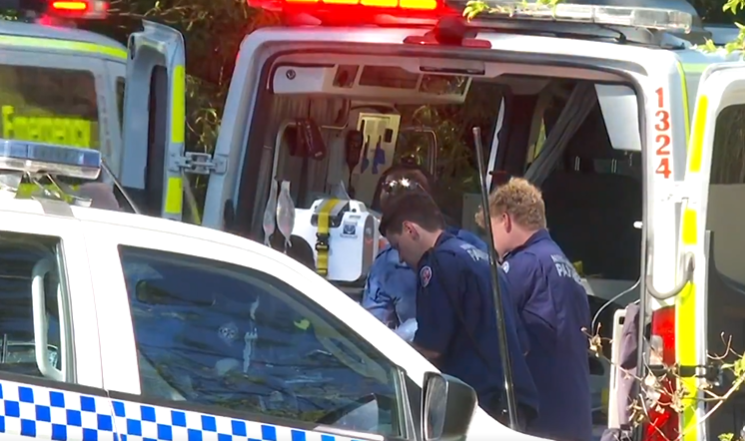 A car parked on Waratah Road in Valley Heights, in the New South Wales Blue Mountains, where cyclists discovered three stabbed children and a woman in her 40s, with one boy under five found dead inside the vehicle.