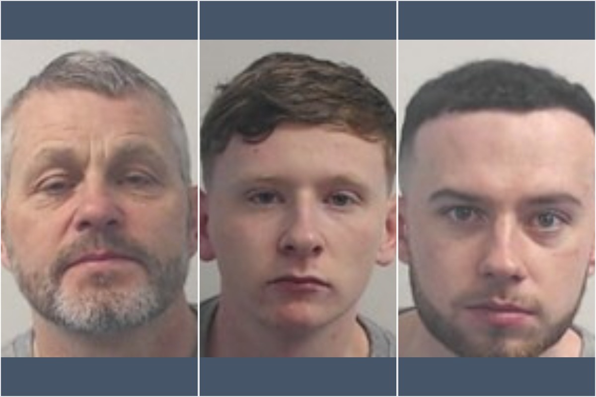 Scott Dragsness (left), Andrew Graham (centre) and Ben Stanex (right), jailed after repeatedly stamping on Celtic supporter Bruce Craik's head outside Ibrox, causing bleeding on the brain.