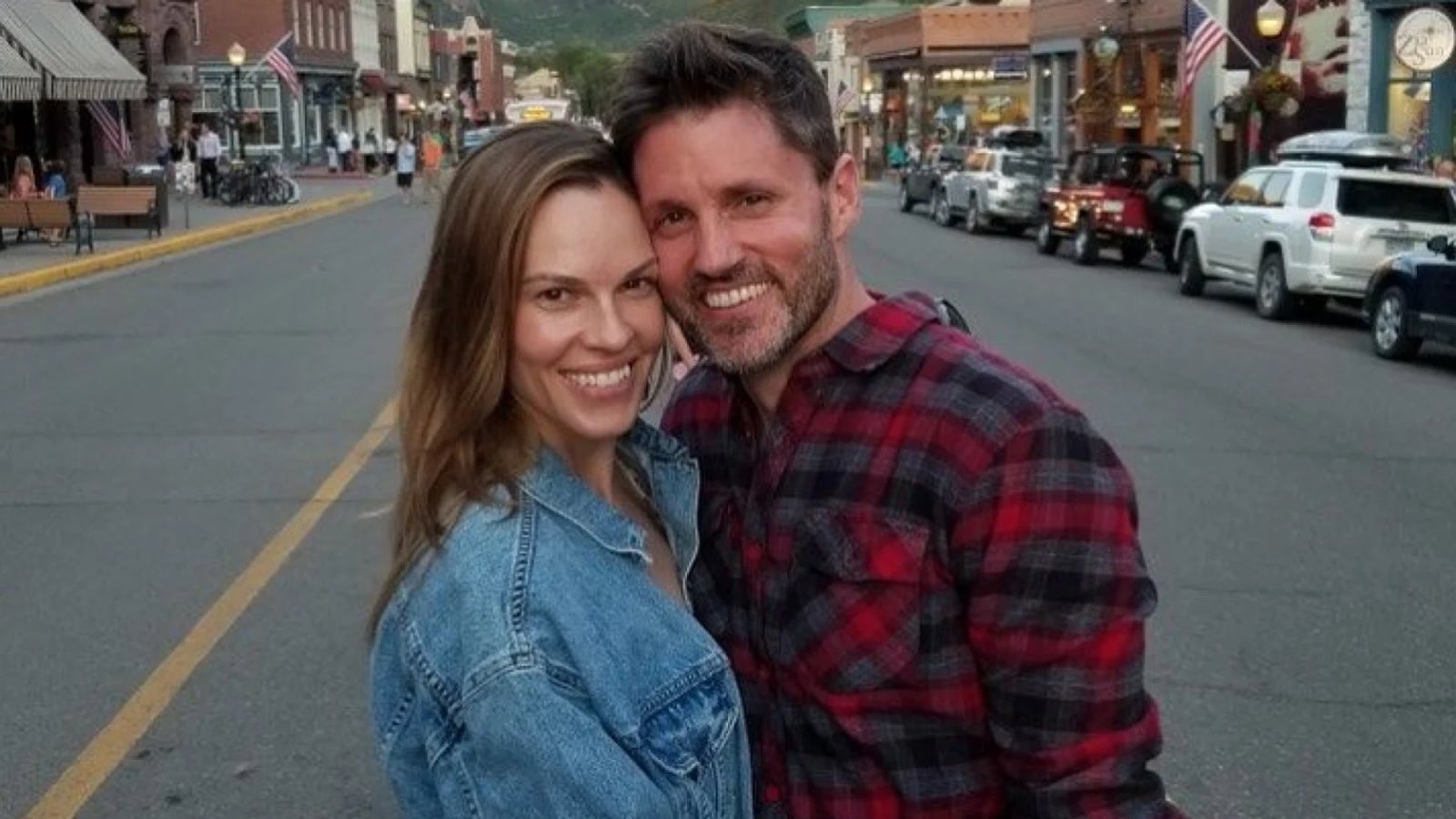 Hilary Swank with husband Philip Schneider. The actress announced her third pregnancy on Instagram Wednesday, expecting a baby with Schneider in December, just three years after the couple welcomed twins Aya and Ohm.