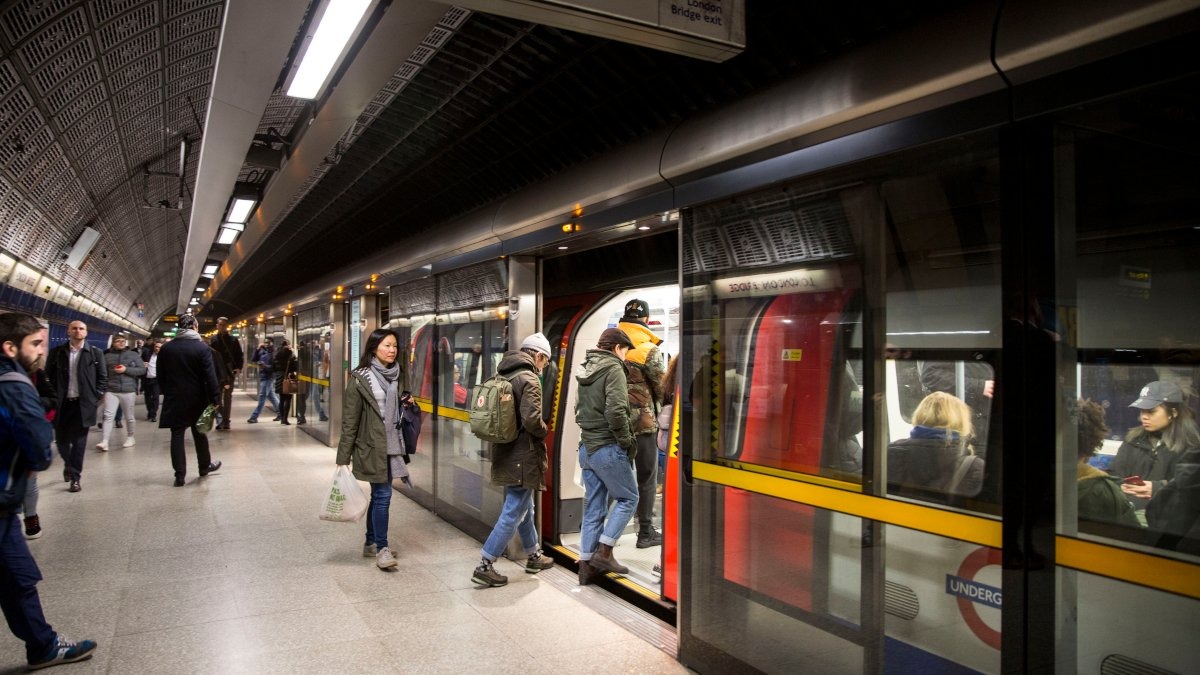 Passengers on the London Underground, where TfL is deploying virtual reality headsets at eight stations to train bystanders to safely intervene when they witness a hate crime attack.