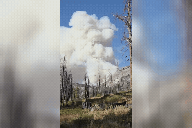 A firefighting helicopter like those contracted to battle Yosemite's Dome Fire, which has scorched over 3,000 acres and killed two pilots when one aircraft crashed while performing a water-bucket drop on Sunday.