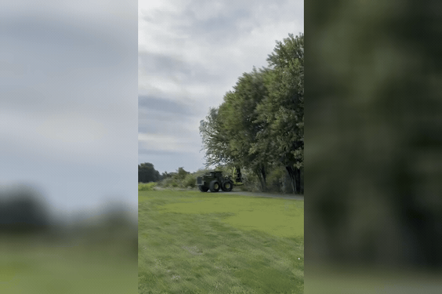 Tree-felling machinery at East Potomac Golf Links in Washington DC, on 12 October 2026. Judge Ana Reyes has ordered a halt to further removals, demanding 10 business days' written notice before any "irreparable…